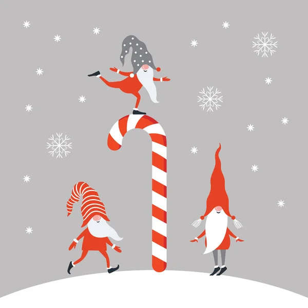 Carte Noël Avec Chat Mignon Père Noël Claus — Image vectorielle