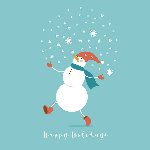 Χριστουγεννιάτικη Κάρτα Χιονάνθρωπο Και Santa Claus Royalty Free Εικονογραφήσεις Αρχείου