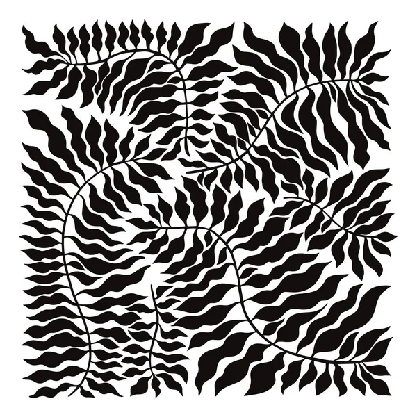 Цветочная Иллюстрация Абстрактные Ветви Листья Стоковый вектор