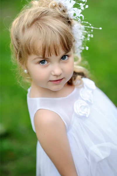 Retrato de uma menina princesa de beleza e moda — Fotografia de Stock