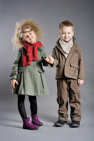 Portrait of little boys and girls in the studio — Stock Photo, Image