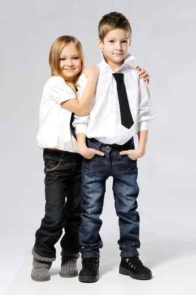 Portrait of little boys and girls in the studio — Stock Photo, Image