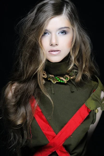 Portrait of a beautiful girl in studio — Stock Photo, Image