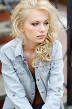 Portrait of a beautiful girl glamorous fashion