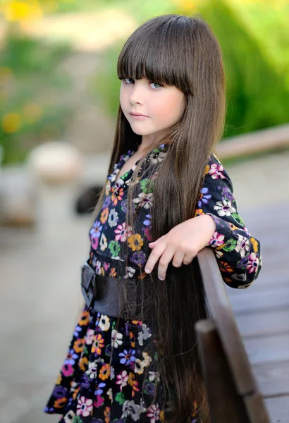 Portrait of a beautiful fashion little girl — Stock Photo, Image