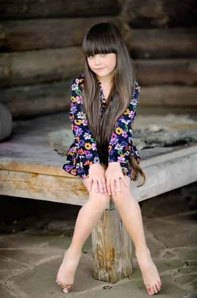 Portrait of a beautiful fashion little girl — Stock Photo, Image