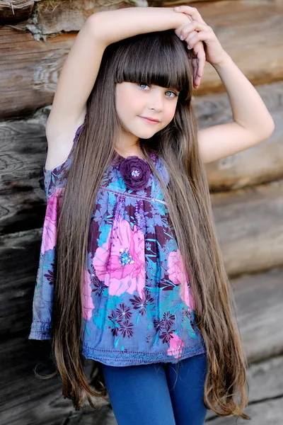 Portrait of a beautiful fashion little girl — Stock Photo, Image