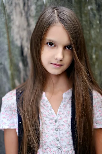 Retrato de una hermosa niña morena — Foto de Stock