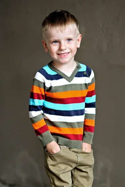 Portrait of little stylish boy outdoors — Stock Photo, Image