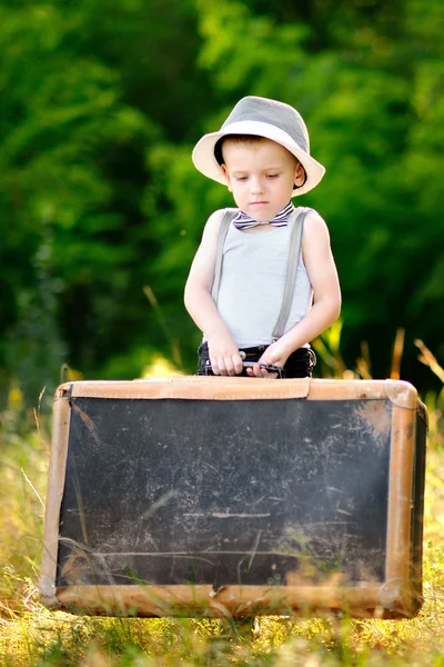 Portrait of little stylish boy outdoors — Stock Photo, Image