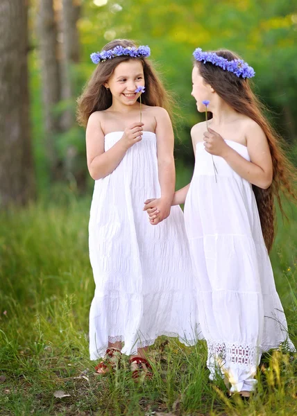 Portrait de petite fille en plein air en été — Photo