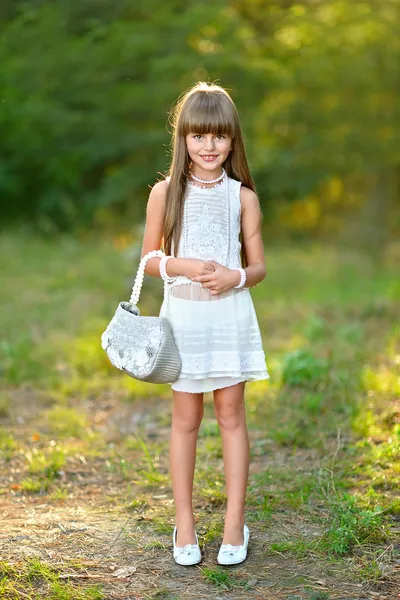 Portrait of a beautiful fashion little girl — Stock Photo, Image