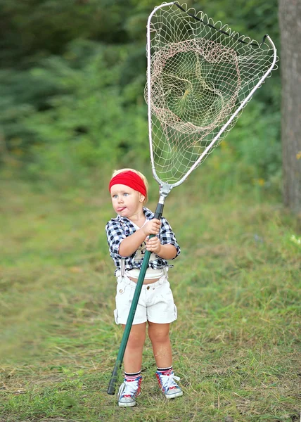 Portrait of a little girl in a summer camp — Stock Photo, Image