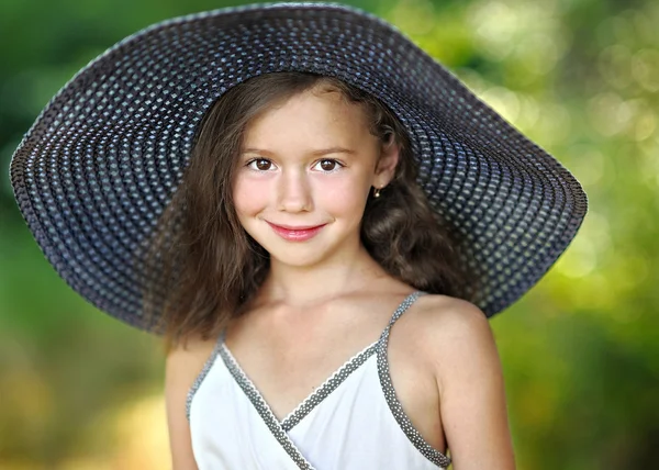 Portrait of little girl outdoors in summer Stock Image