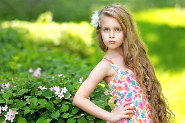 Portrait of a beautiful fashion little girl — Stock Photo, Image