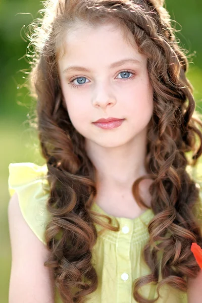 Portrait of a beautiful fashion little girl — Stock Photo, Image