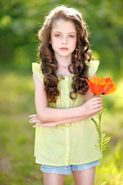 Portrait of a beautiful fashion little girl — Stock Photo, Image