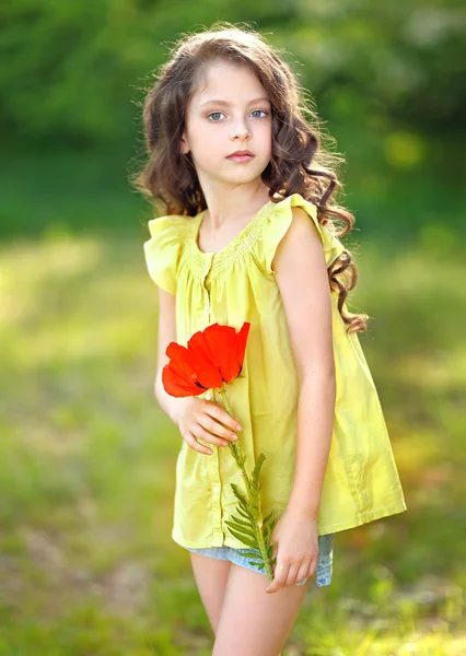 Portrait of a beautiful fashion little girl — Stock Photo, Image