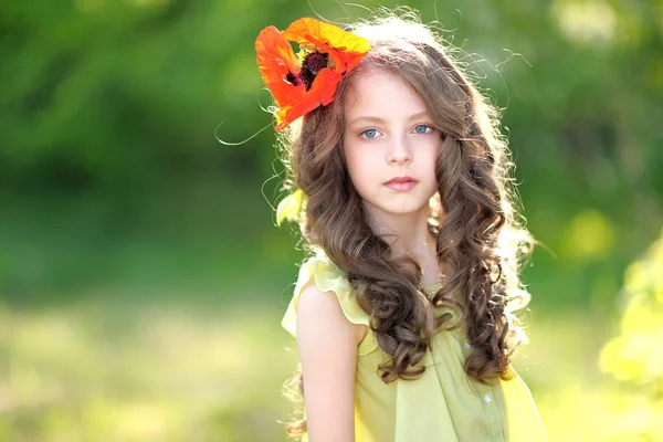 Portrait of a beautiful fashion little girl — Stock Photo, Image