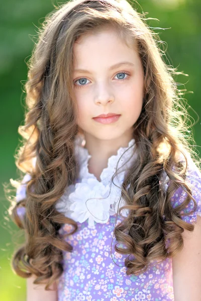 Portrait of a beautiful fashion little girl — Stock Photo, Image