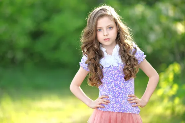 Portrait of a beautiful fashion little girl — Stock Photo, Image