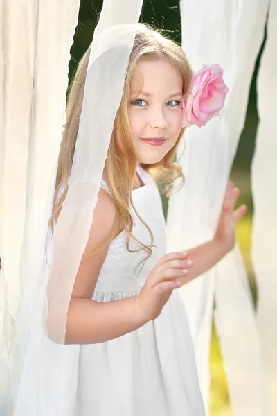 Portrait of a beautiful fashion little girl — Stock Photo, Image