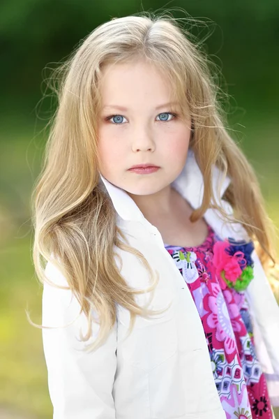 Portrait of a beautiful fashion little girl — Stock Photo, Image