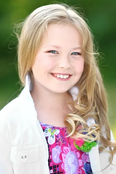 Portrait of a beautiful fashion little girl — Stock Photo, Image