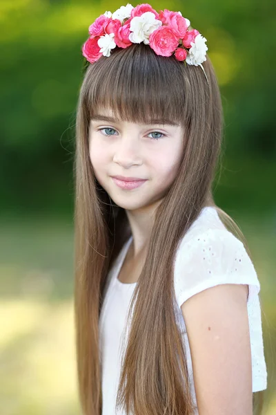 Portrait of a beautiful fashion little girl — Stock Photo, Image