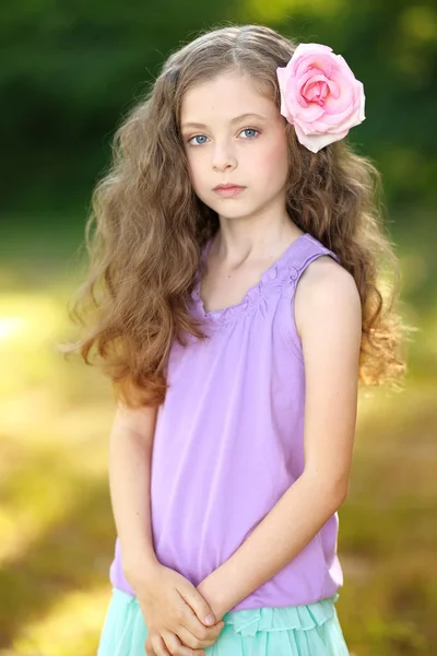 Portrait of a beautiful fashion little girl — Stock Photo, Image