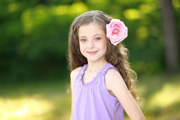 Portrait of a beautiful fashion little girl — Stock Photo, Image