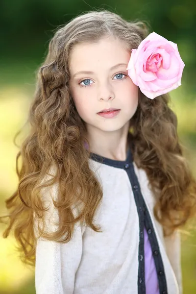 Portrait of a beautiful fashion little girl — Stock Photo, Image