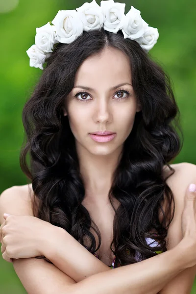 Portrait of a beautiful young girl in a swimsuit — Stock Photo, Image