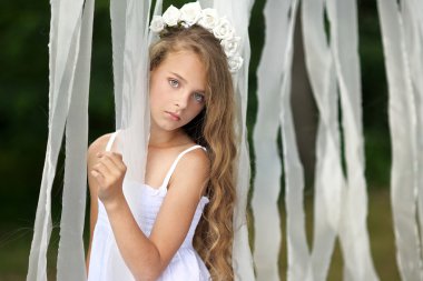 güzel bir moda portre küçük kız
