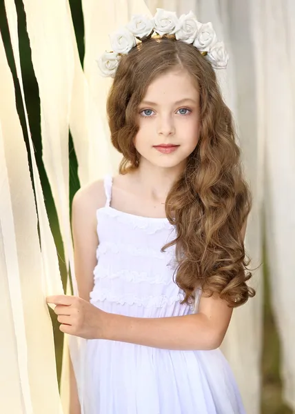 Portrait of a beautiful fashion little girl — Stock Photo, Image