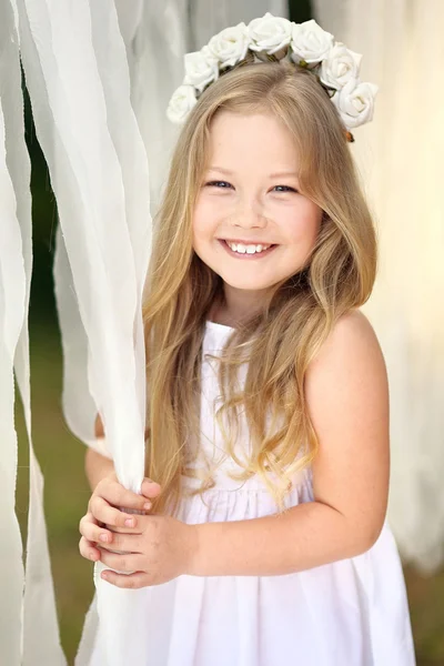 Portrait of a beautiful fashion little girl — Stock Photo, Image