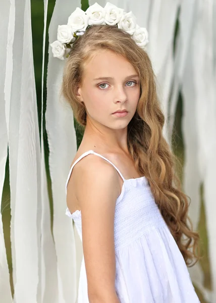 Portrait of a beautiful fashion little girl — Stock Photo, Image