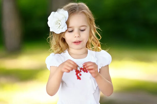 Portrait of a beautiful fashion little girl — Stock Photo, Image