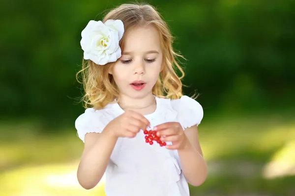 Portrait of a beautiful fashion little girl — Stock Photo, Image