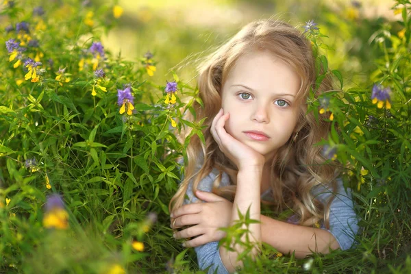 Portrait of a beautiful fashion little girl — Stock Photo, Image