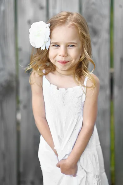 Portrait of a beautiful fashion little girl — Stock Photo, Image