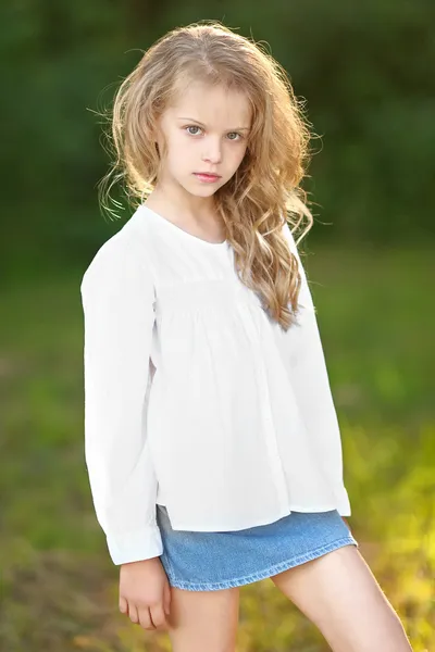 Portrait of a beautiful fashion little girl — Stock Photo, Image