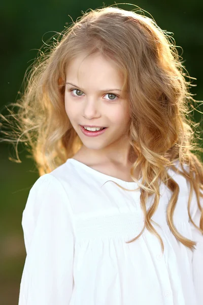 Portrait of a beautiful fashion little girl — Stock Photo, Image