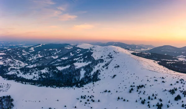 Волшебная Зимняя Панорама Красивых Снежных Склонов Горнолыжном Курорте Европе Солнечный — стоковое фото