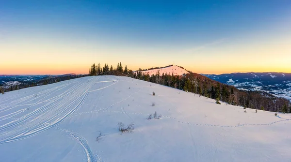 滑雪场迷人景色的顶视图 — 图库照片