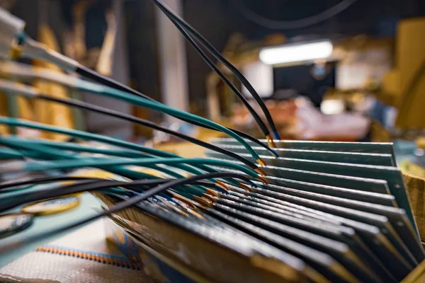 Uppsättning Chips Mikrokretskort För Moderna Tft Skärmar Kartong Fabriken Montering — Stockfoto