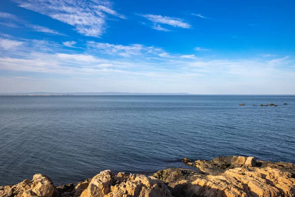 Tranquillo Paesaggio Balneare Bulgaro Con Tranquillo Blu Riflettente Mar Nero — Foto Stock
