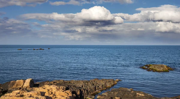 Tranquillo Paesaggio Balneare Bulgaro Con Tranquillo Blu Riflettente Mar Nero — Foto Stock