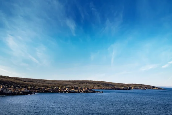 Tranquilo Paisaje Costero Búlgaro Con Tranquilo Azul Reflectante Mar Negro — Foto de Stock