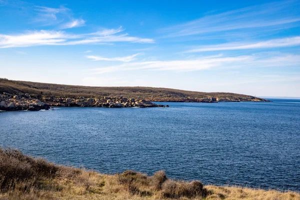 Paysage Balnéaire Bulgare Tranquille Avec Calme Bleu Réfléchissant Mer Noire — Photo